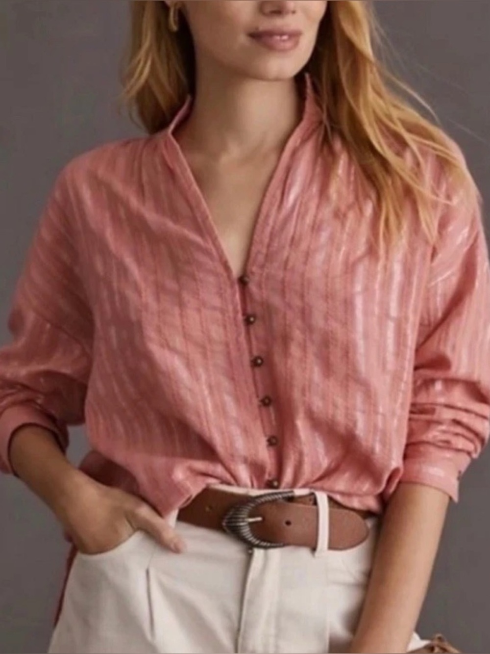 Anthropologie Pilcro Button Front Blouse Size M